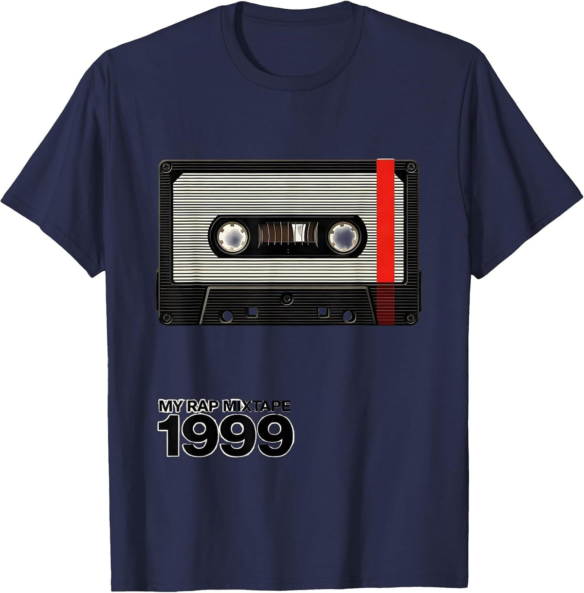 Men's My Rap Mixtape 1999 Retro Hip Hop Nostalgia 80s 90s Mixtape T-Shirt - Navy Blue