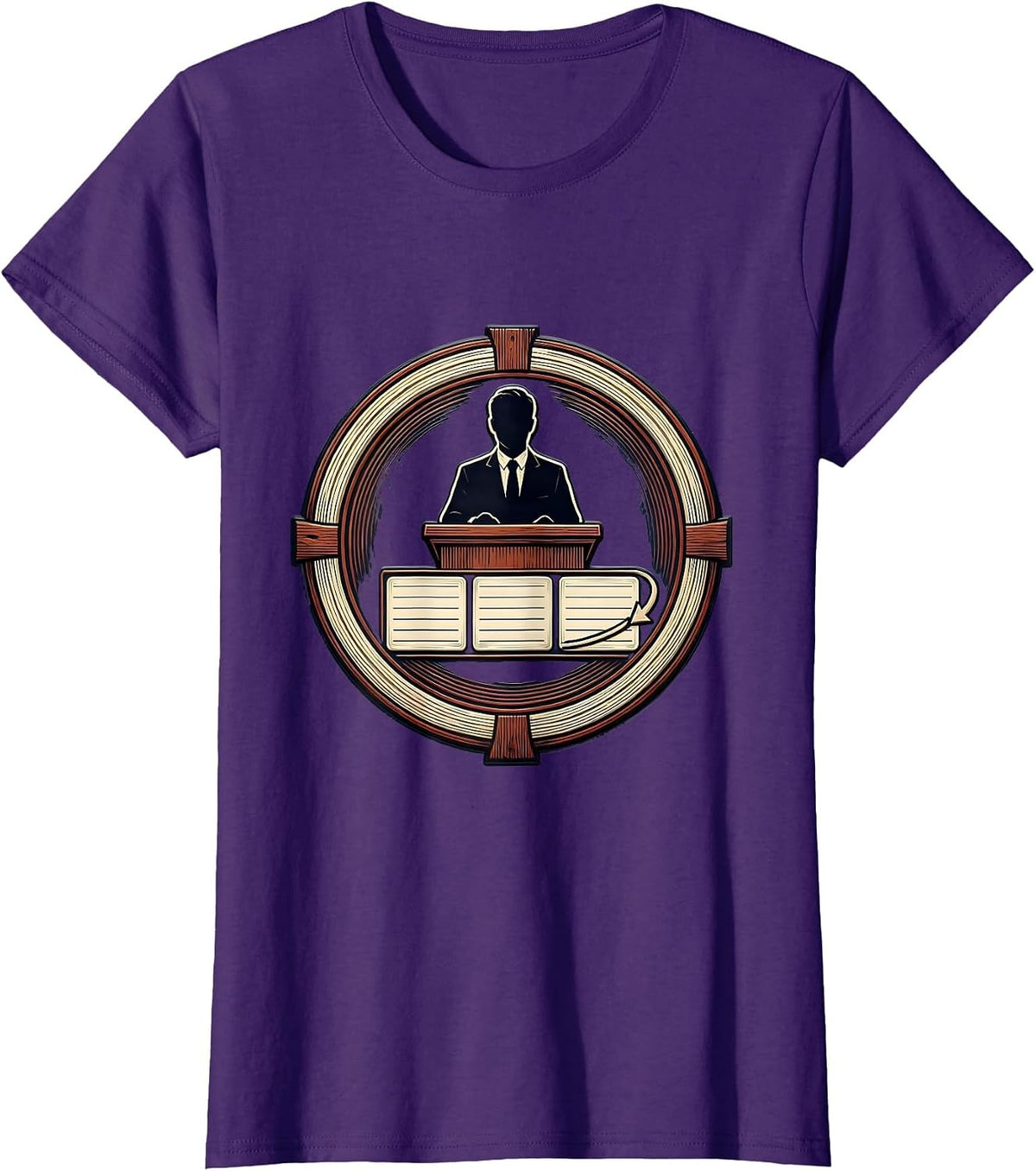 Women's Teacher Badge Timeline Loop History Teacher Humor T-Shirt - Purple