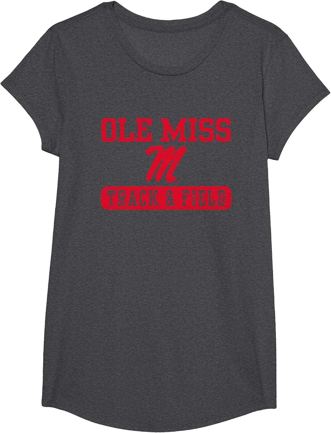 Mississippi Ole Miss Rebels Track & Field Logo T-Shirt - Girls Dark Heather Grey
