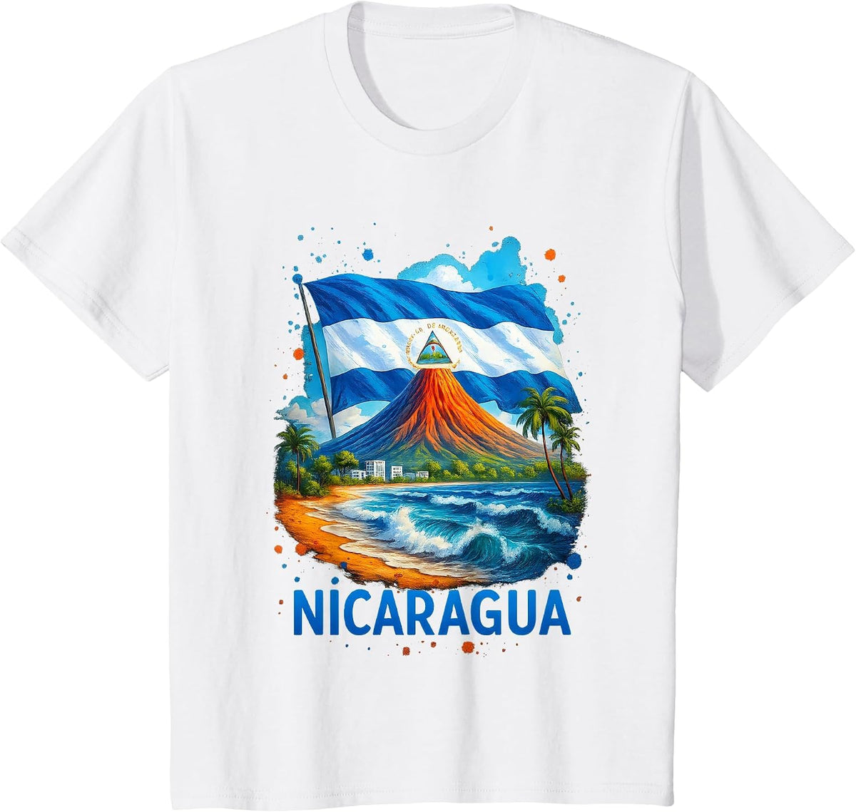 Nicaragua Flag Hispanic Heritage Month Nicaraguan Men Women T-Shirt - White