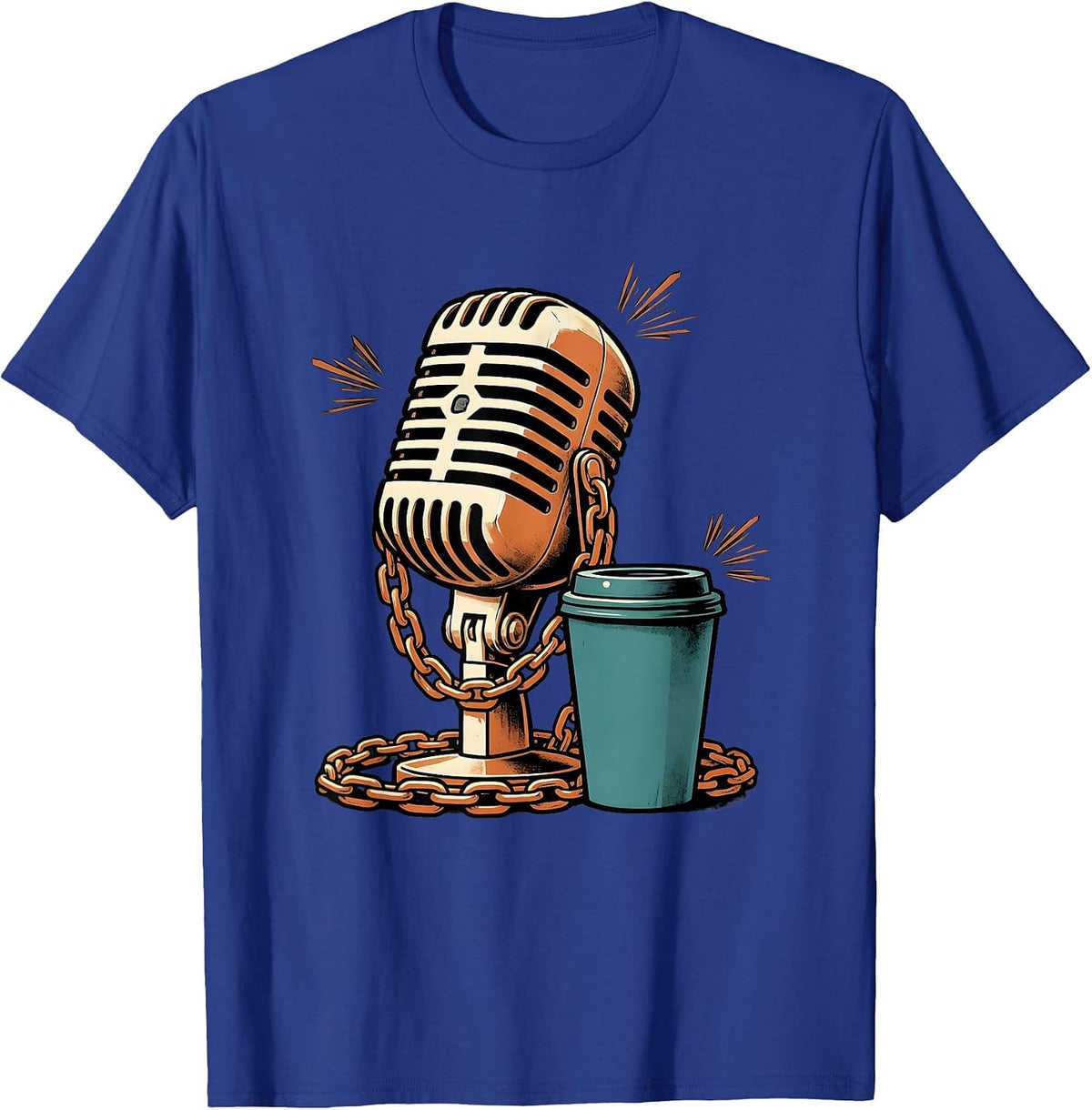 Vintage Microphone Old School Hip Hop 80s 90s Nostalgia T-Shirt - Royal Blue