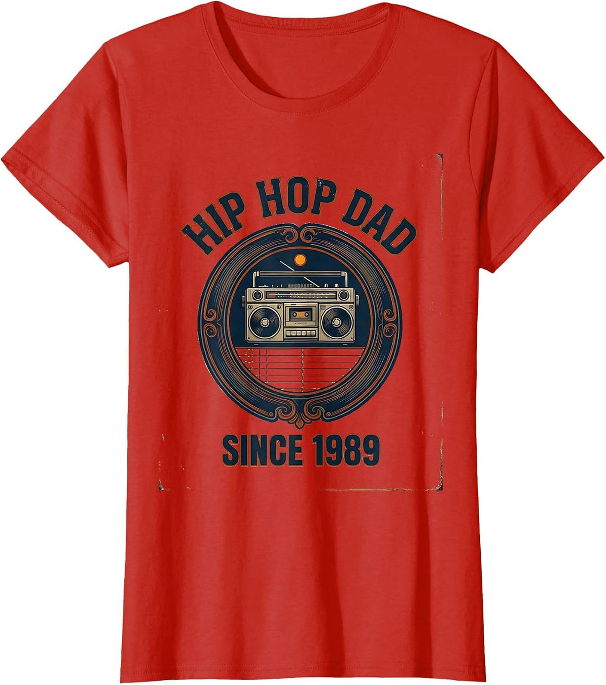 Women's Hip Hop Dad Since 1989 Vintage Old School Rap Music Lover T-Shirt - Red