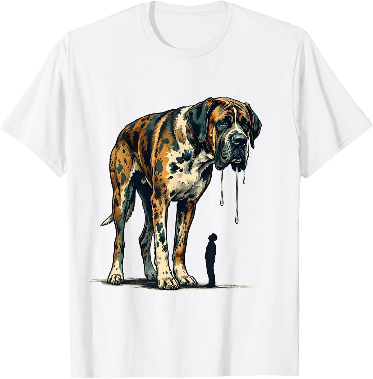 Men's Great Dane Drool Harlequin Dog Owner Funny Breed Humor T-Shirt - White