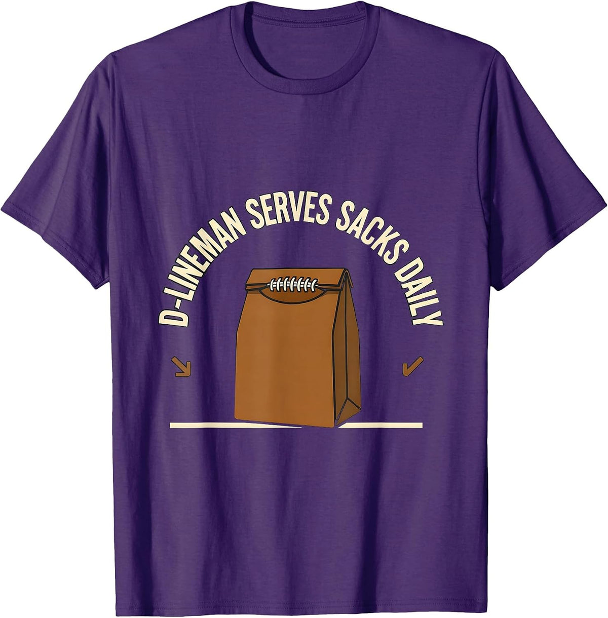 D-Lineman Serves Sacks Daily Funny Football Lineman Youth T-Shirt - Purple