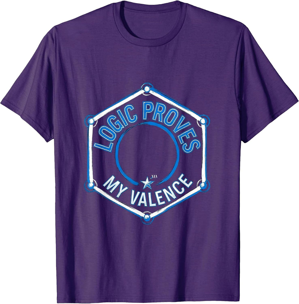 Men's Logic Proves My Valence Funny Chemistry Science Pun T-Shirt - Purple