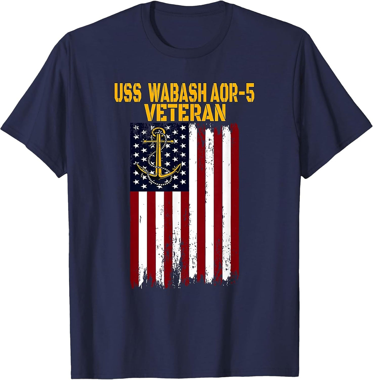 USS Wabash AOR-5 Replenishment Oiler Ship Veterans Day T-Shirt - Navy Blue