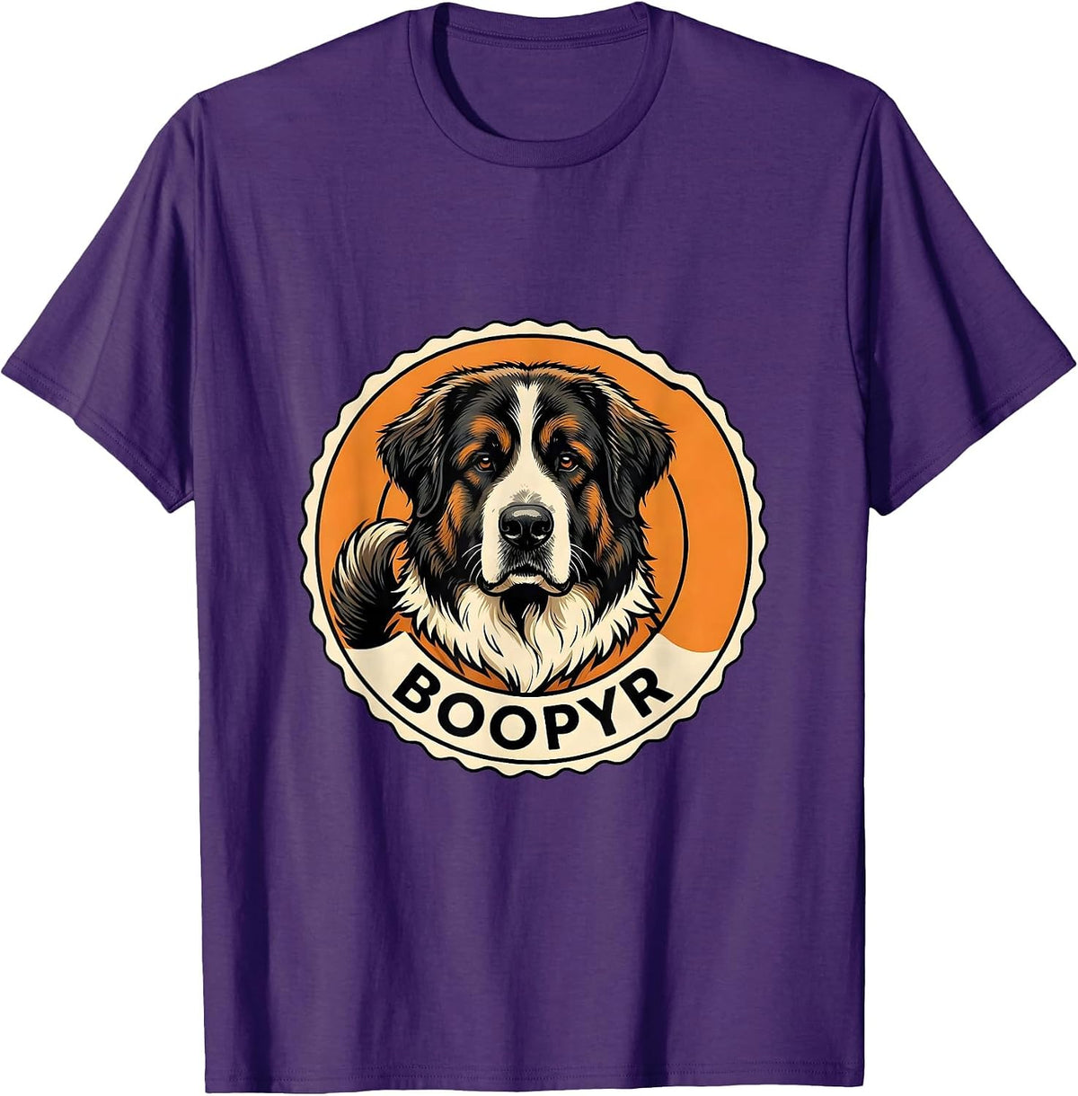 BooPyr Ligne Claire Great Pyrenees Halloween Dog Lover Gift T-Shirt - Purple
