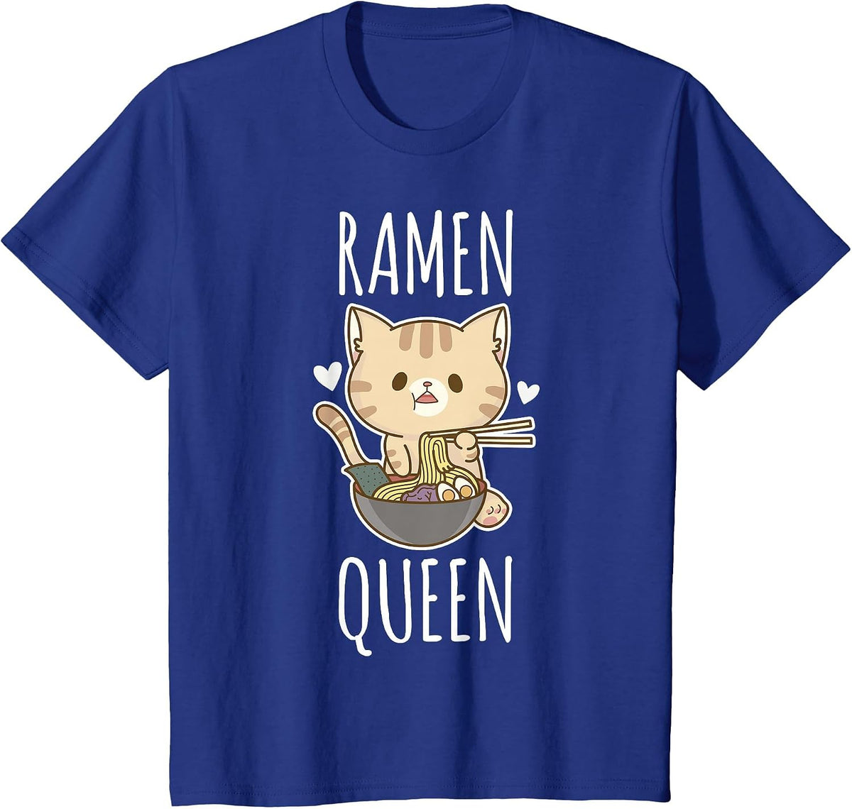 Ramen Queen - Cat Ramen Noodles T-Shirt - Royal Blue