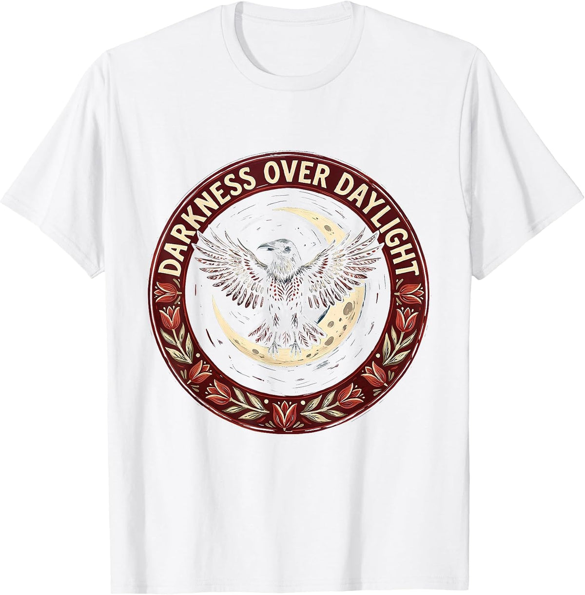 Darkness Over Daylight Gothic Dark Aesthetic Design T-Shirt - White