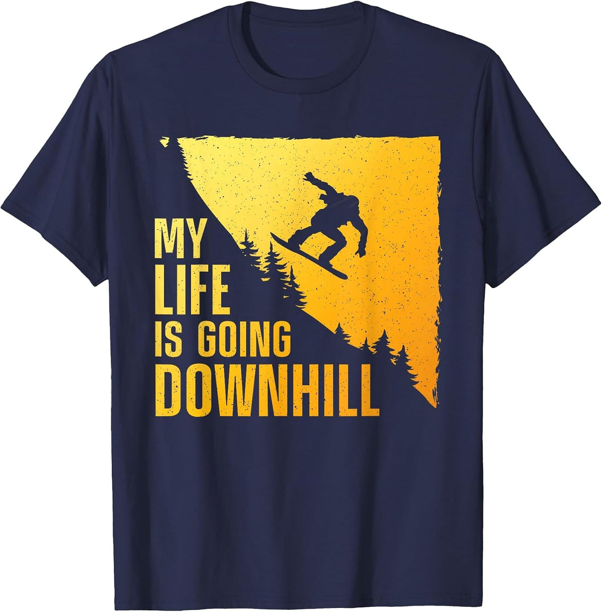 Cool Snowboarding Art for Men Women Snowboard Snowboarder T-Shirt - Navy Blue
