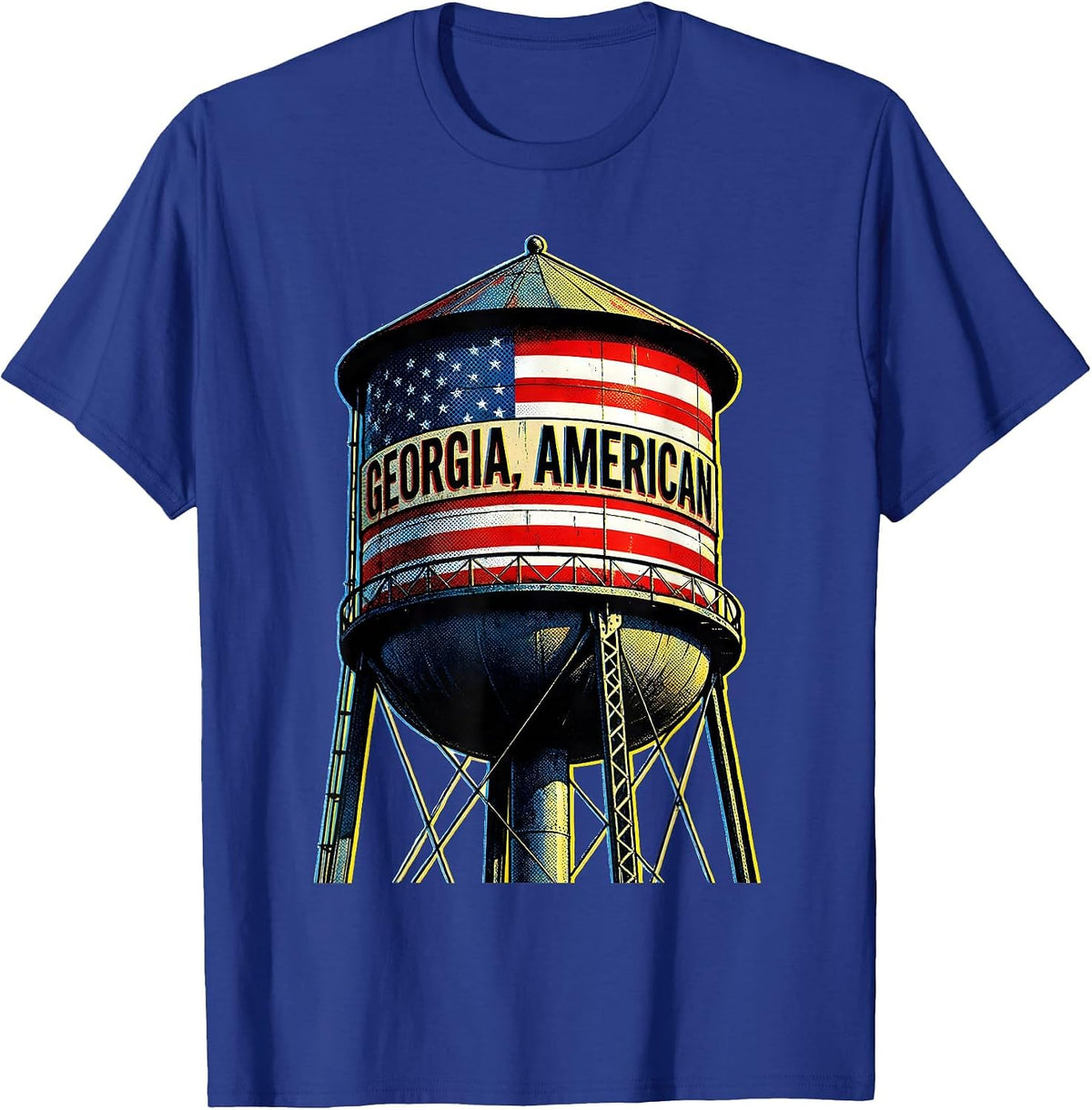 Georgia American Pop Art Patriotic Faith Over Fear Prayer T-Shirt - Royal Blue