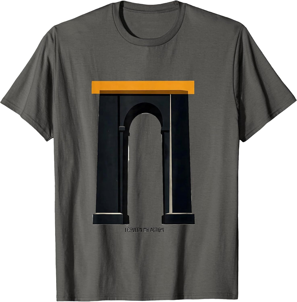 Men's I Govern My Action Stoic Philosophy Quote Marcus Aurelius T-Shirt - Asphalt Grey