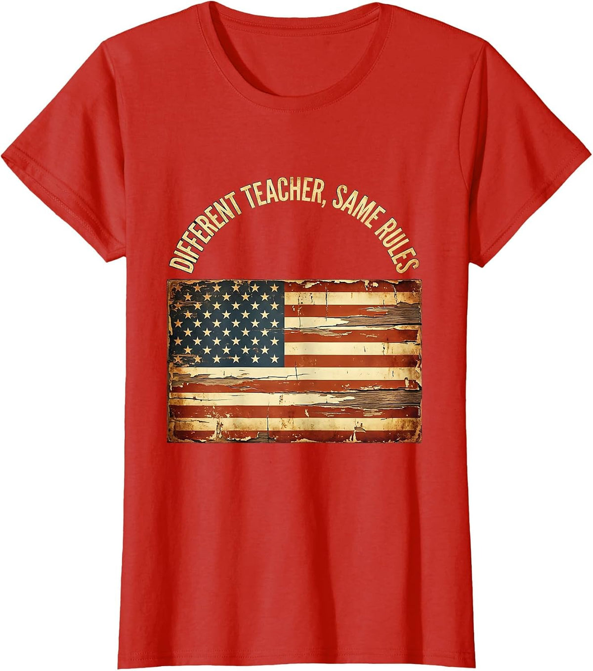 Different Teacher Same Rules Substitute Design T-Shirt - Red