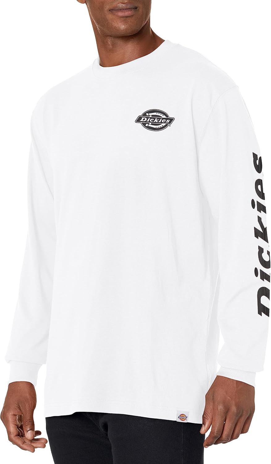 Dickies Mens Long Sleeve Heavyweight Logo T-Shirt - White