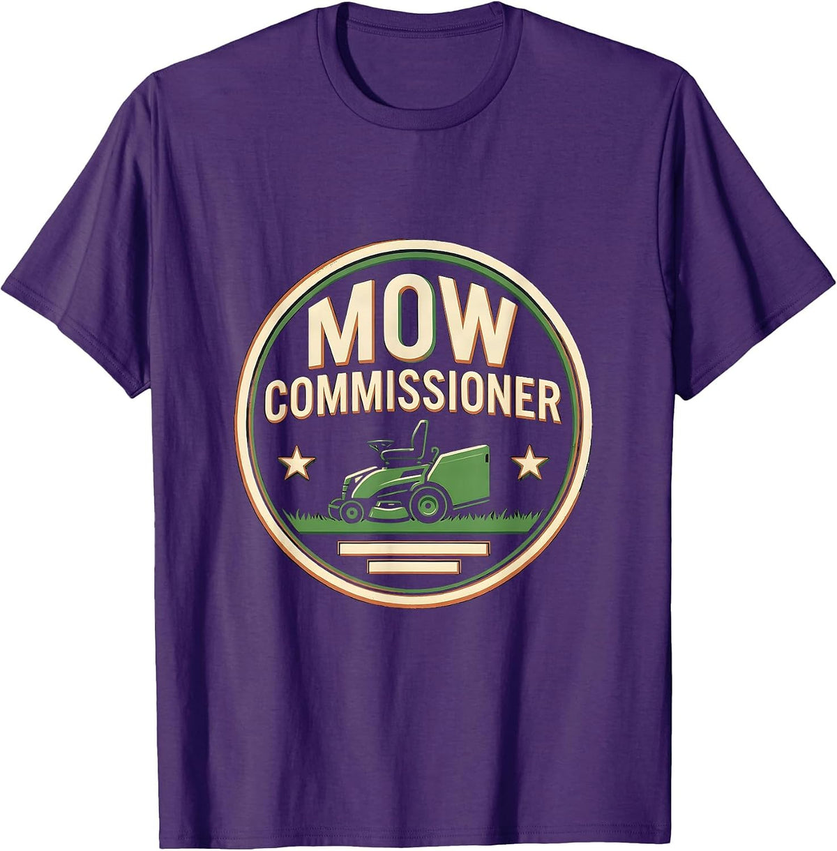 Men's Mow Commissioner Funny Lawn Mowing Dad Gift T-Shirt - Purple
