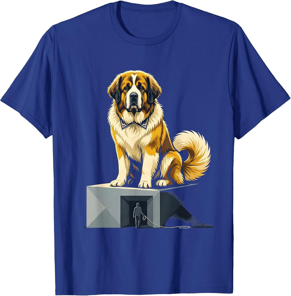 Men's Great Pyrenees Dog Owner Humor Flat Vector Pet Lover T-Shirt - Royal Blue
