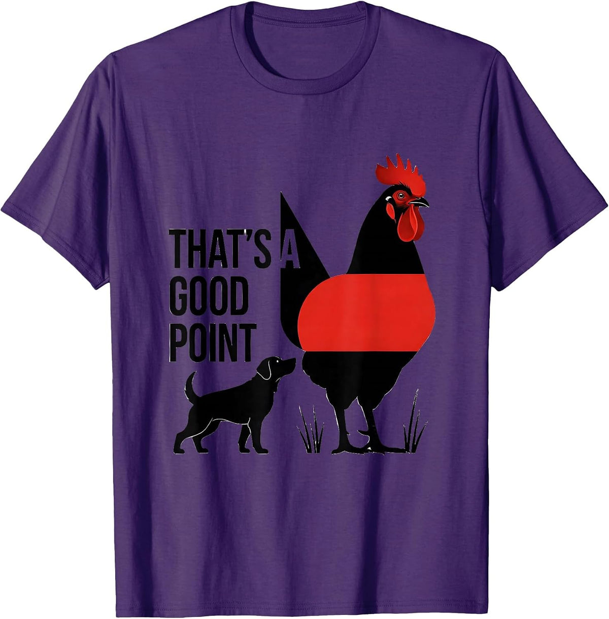 Men's That's A Good Point Minimalist Pheasant Hunting Dog Humor T-Shirt - Purple