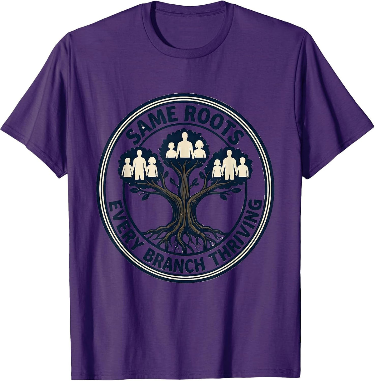 Same Roots Every Branch Thriving Family Reunion Matching T-Shirt - Purple