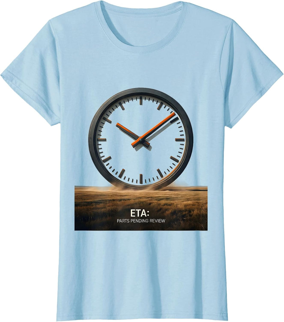 Women's ETA PARTS PENDING REVIEW Funny Mechanic Skeleton Auto Repair T-Shirt - Baby Blue