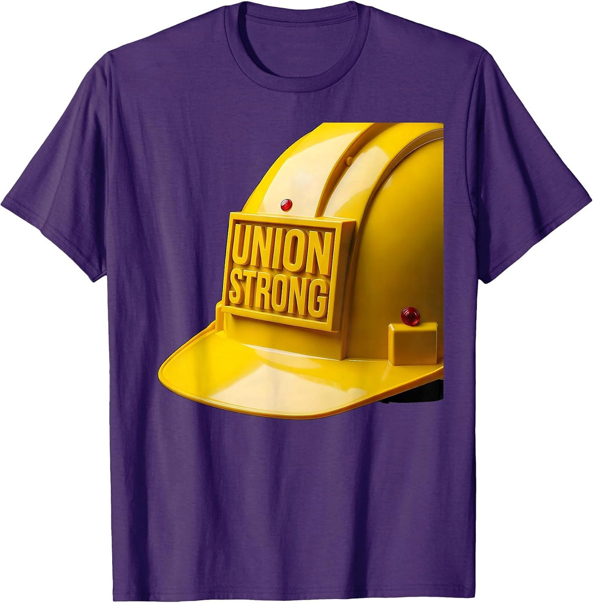 Union Strong Geometric Hard Hat Labor Day Skilled Worker T-Shirt - Purple