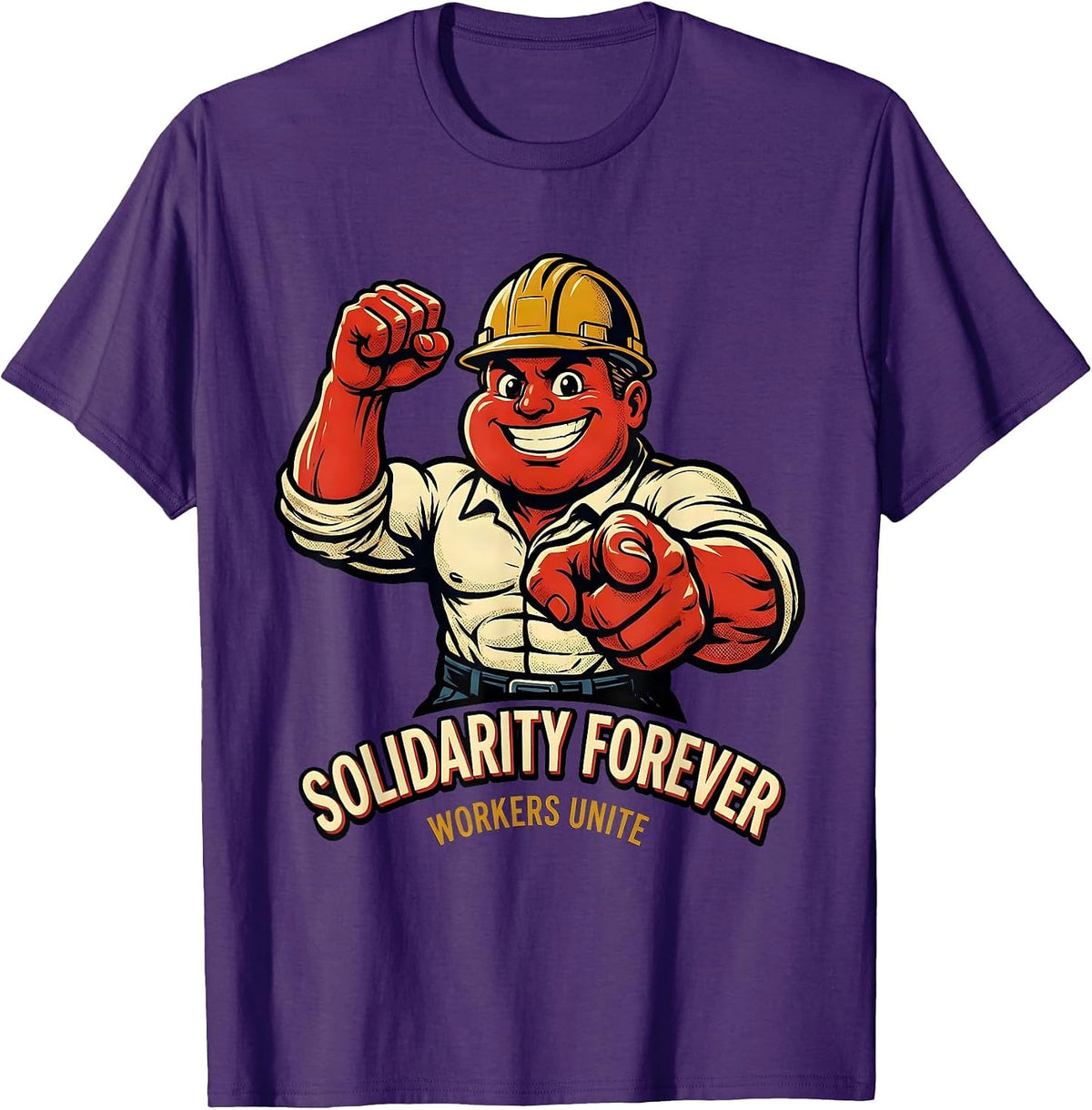 Men's Solidarity Forever Workers Unite Labor Day Design T-Shirt - Purple