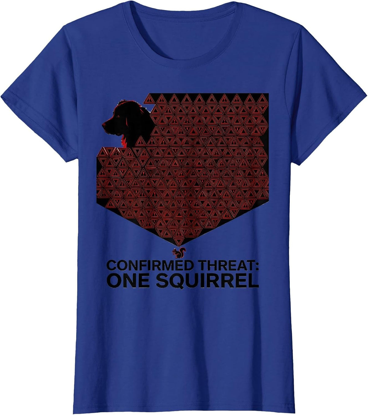 Women's Confirmed Threat One Squirrel Geometric Great Pyrenees Dog T-Shirt - Royal Blue