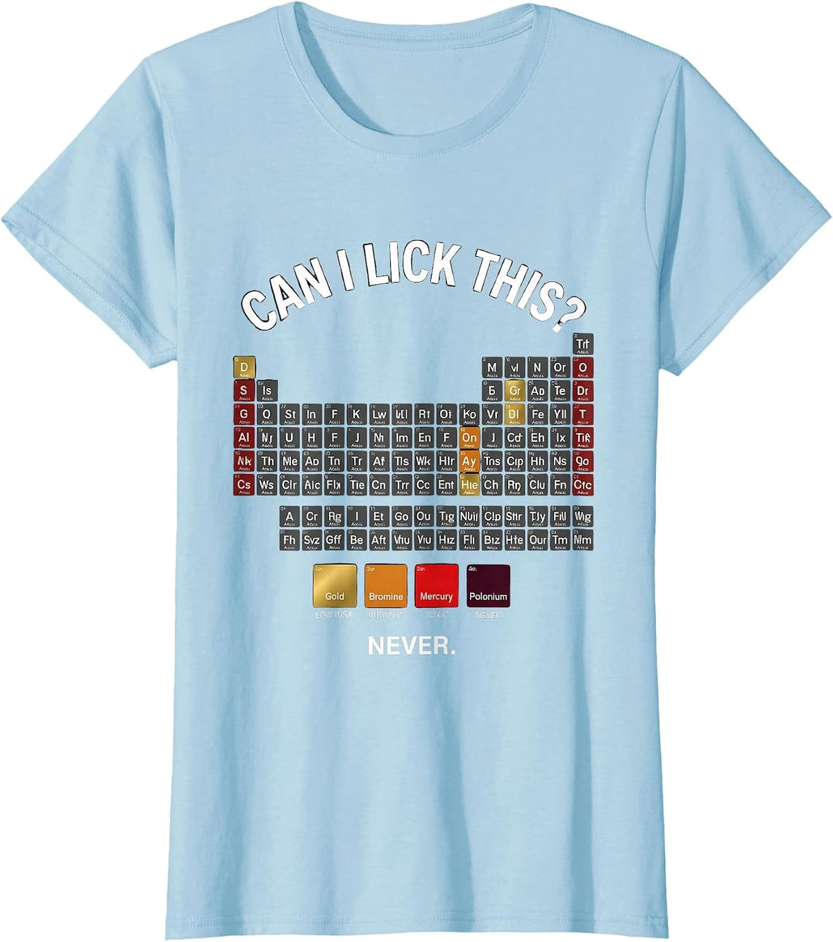 Can I Lick This Funny Periodic Table Science Teacher T-Shirt - Baby Blue
