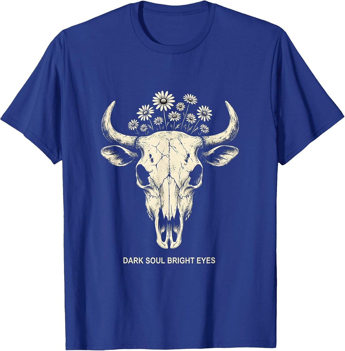 Dark Soul Bright Eyes Goth Aesthetic Design T-Shirt - Royal Blue