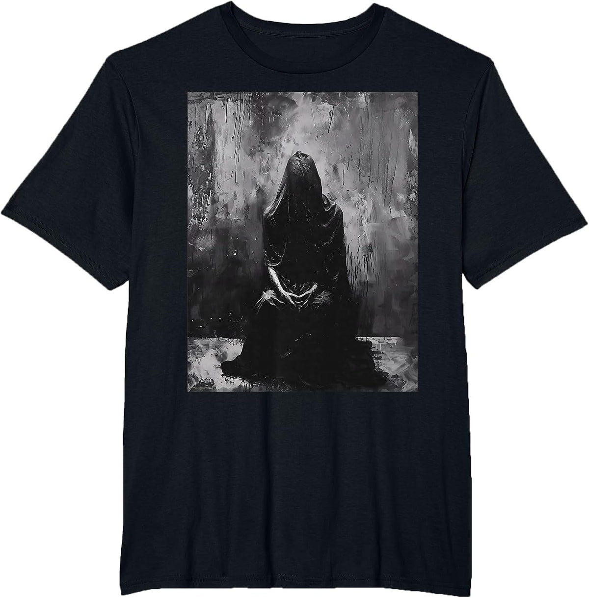 Dark Occult Horror Goth Alt Demon Hell Art Aesthetic T-Shirt - Black