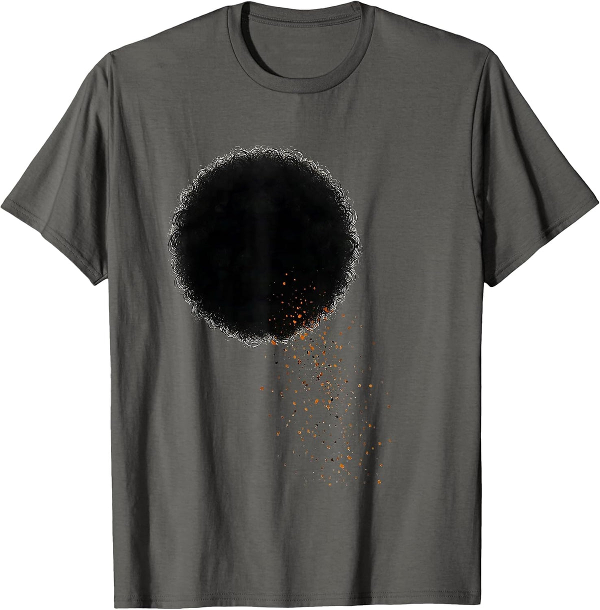 Afro Coil Minimalist Black Women Pride Sisterhood T-Shirt - Asphalt Grey