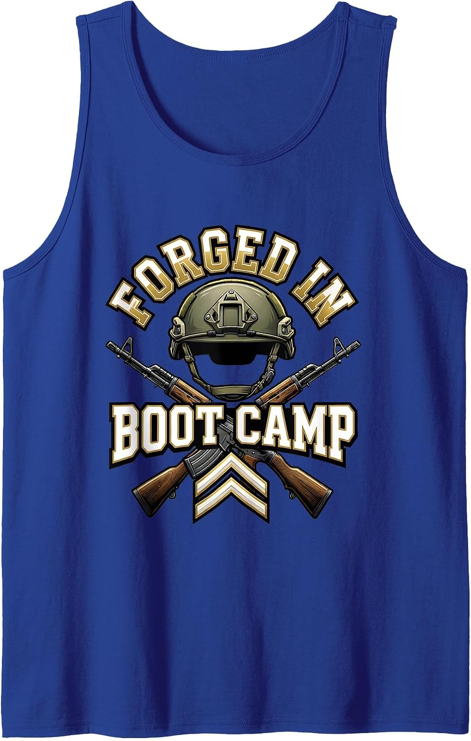 Forged in Boot Camp US Army Graphic Design Tank Top - Royal Blue