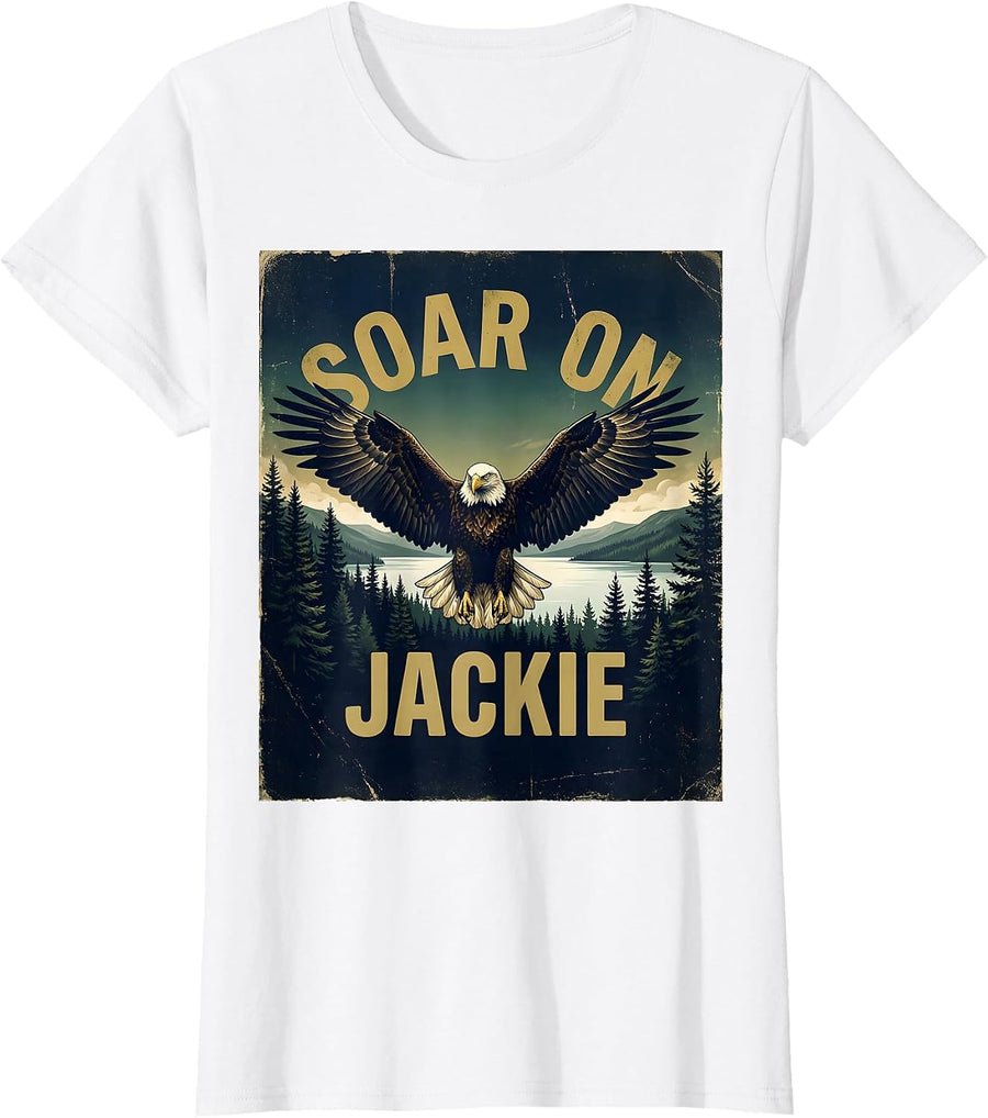 Women's Soar On, Jackie Vintage Eagle Memorial Big Bear Lake T-Shirt - White