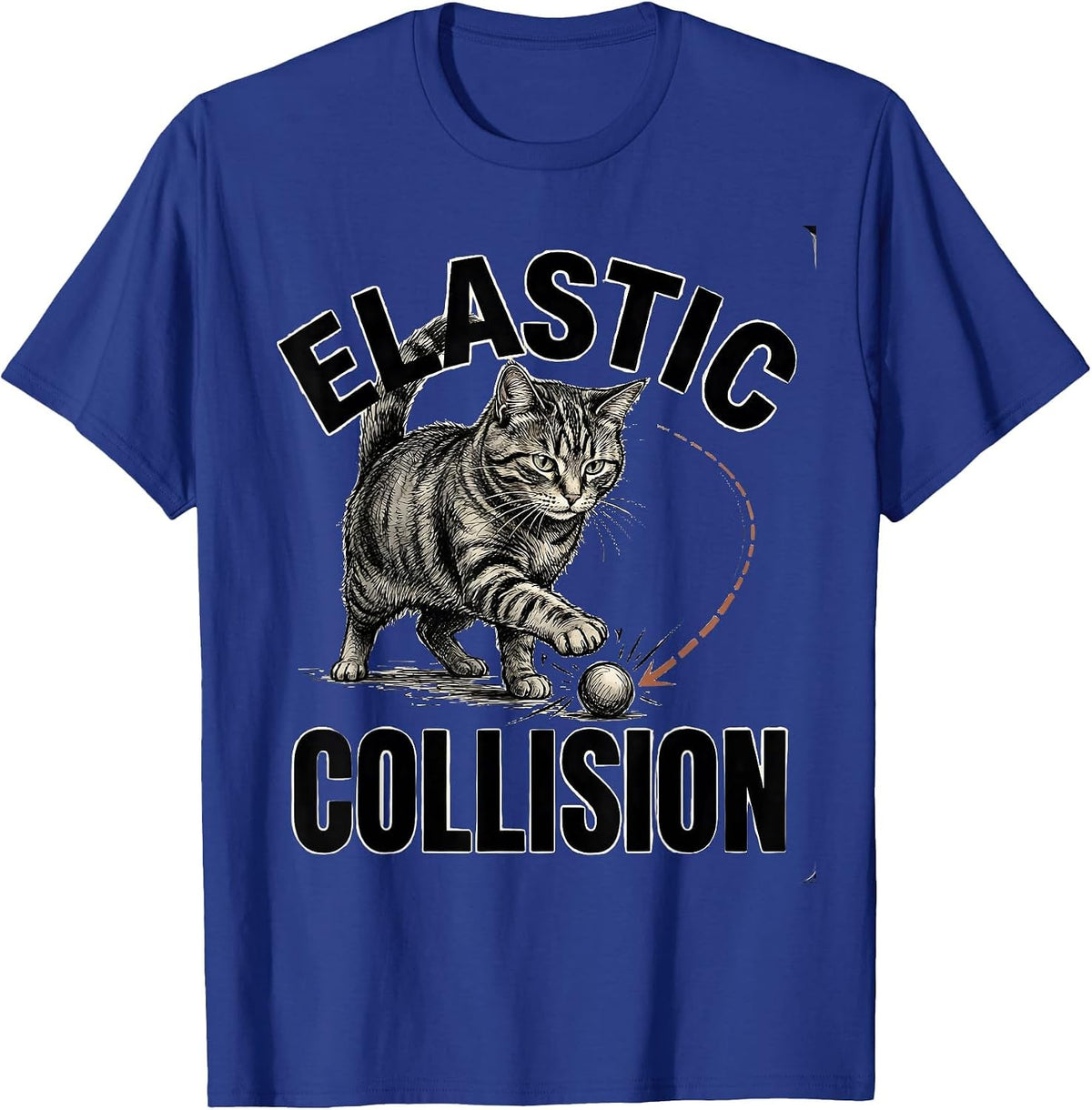 Men's Elastic Collision Funny Cat Physics Humor Design For Cat T-Shirt - Royal Blue