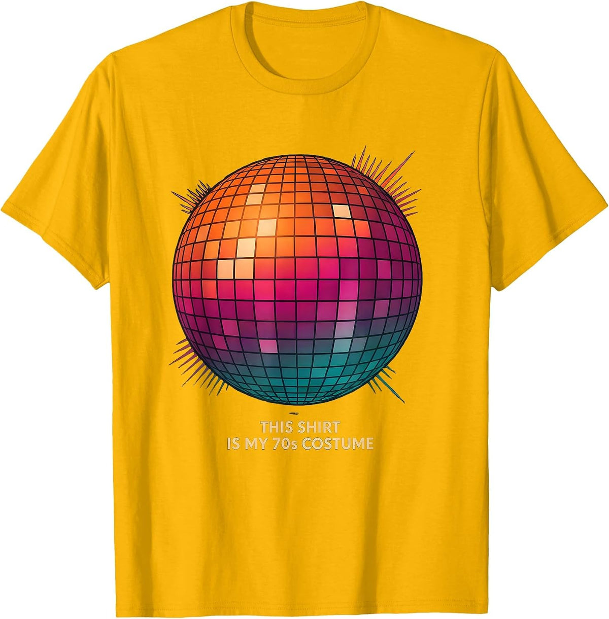 This Shirt Is My 70s Costume Retro Disco Party Halloween T-Shirt - Golden Yellow