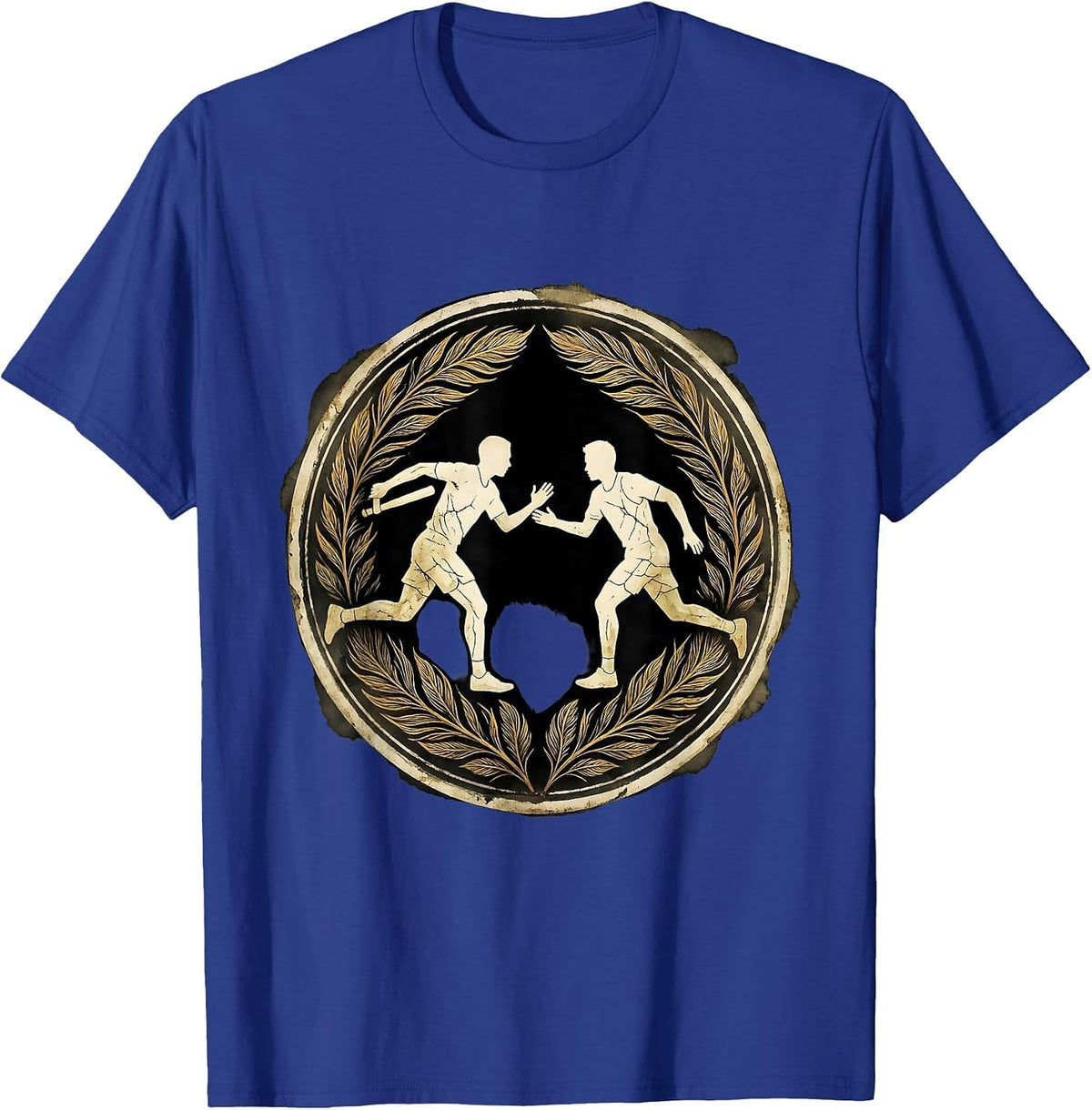 Baton Handoff Sprinters Track and Field Design T-Shirt - Royal Blue