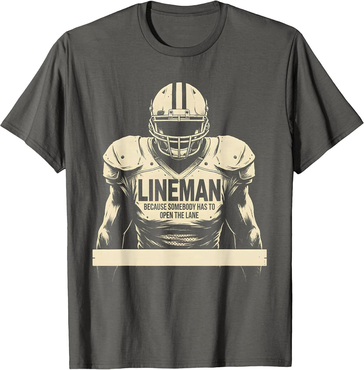 Men's Lineman Because Somebody Has To Open The Lane Funny T-Shirt - Asphalt Grey