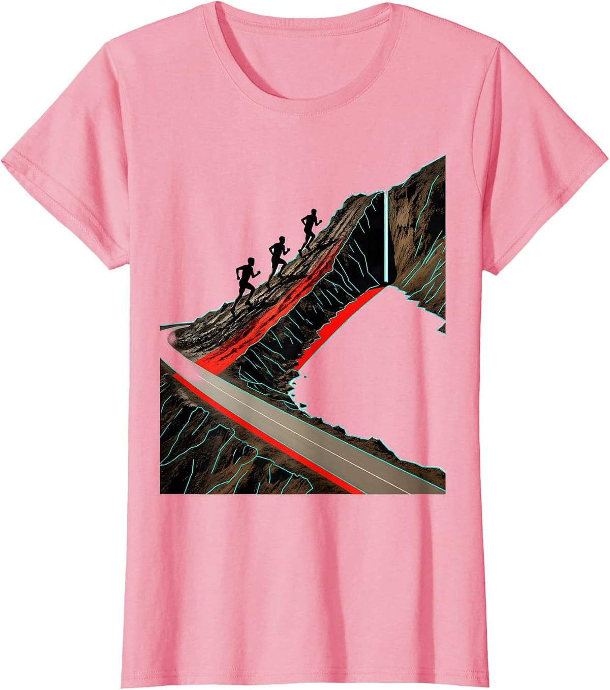 Women's Cross Country Runner Team Pride Track And Field T-Shirt - Pink