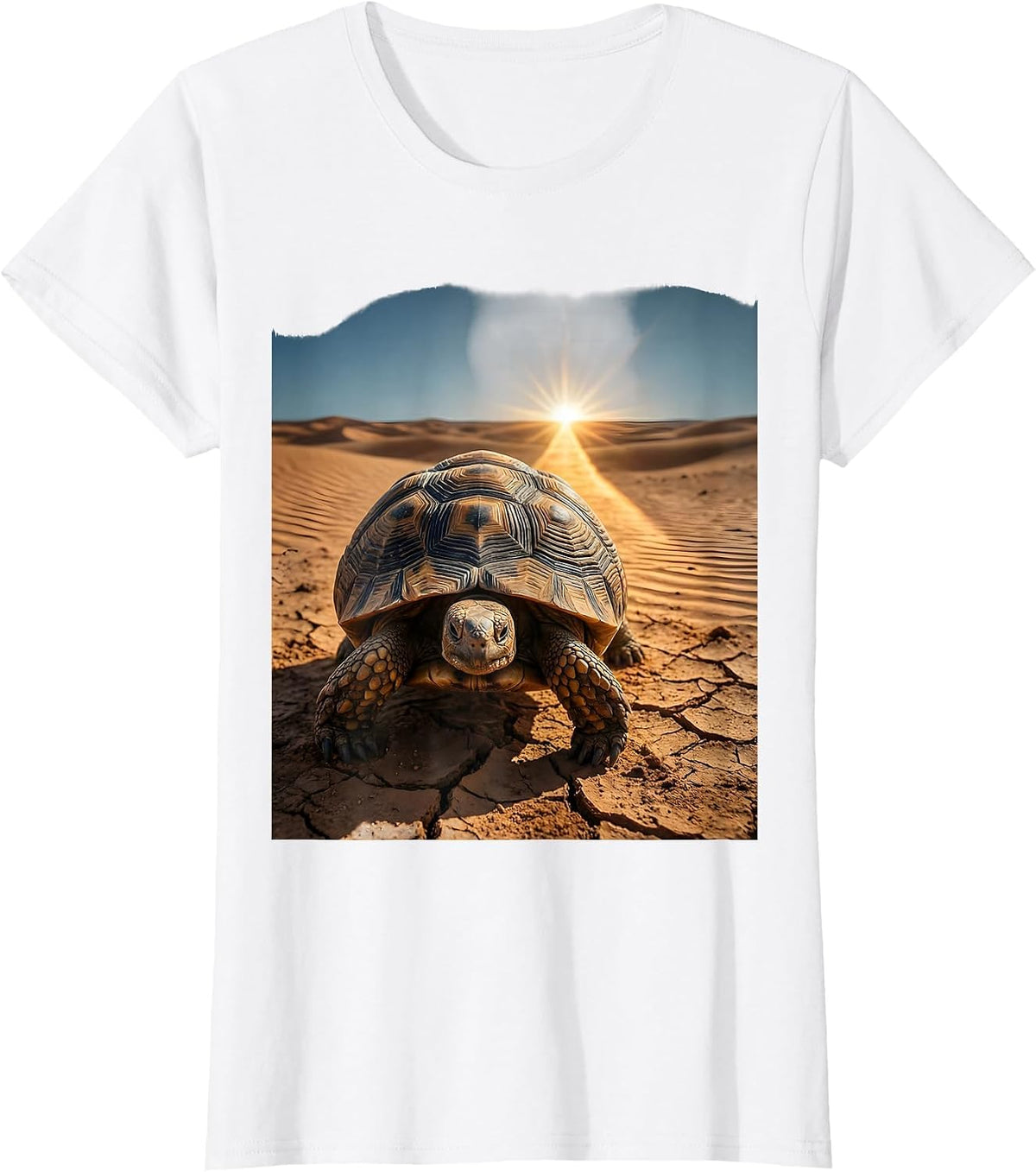 Women's Faith Over Fear Desert Turtle Graphic Tee T-Shirt - White