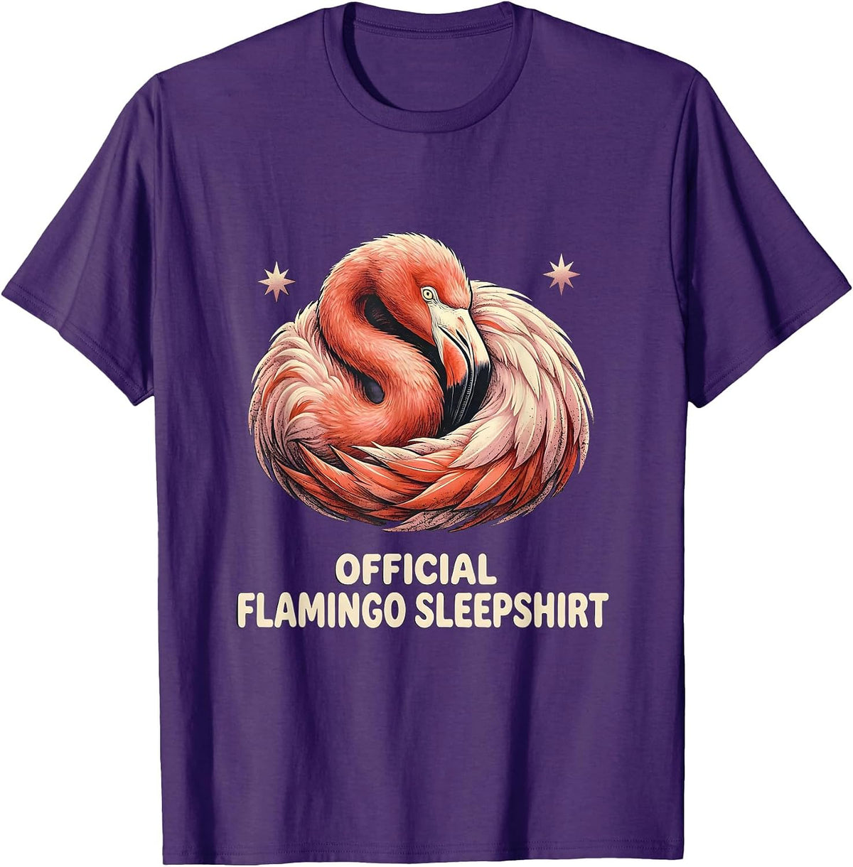 Men's Official Flamingo Sleepshirt Funny Animal Lover Pajama T-Shirt - Purple
