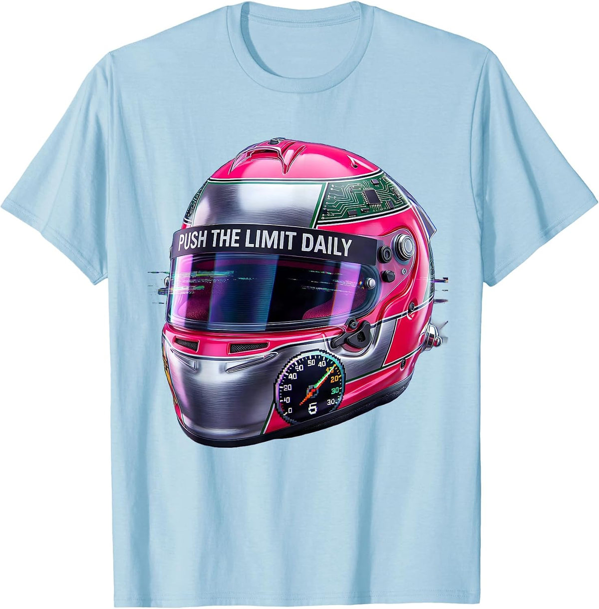 Men's Push The Limit Daily Motivational Graphic Design T-Shirt - Baby Blue