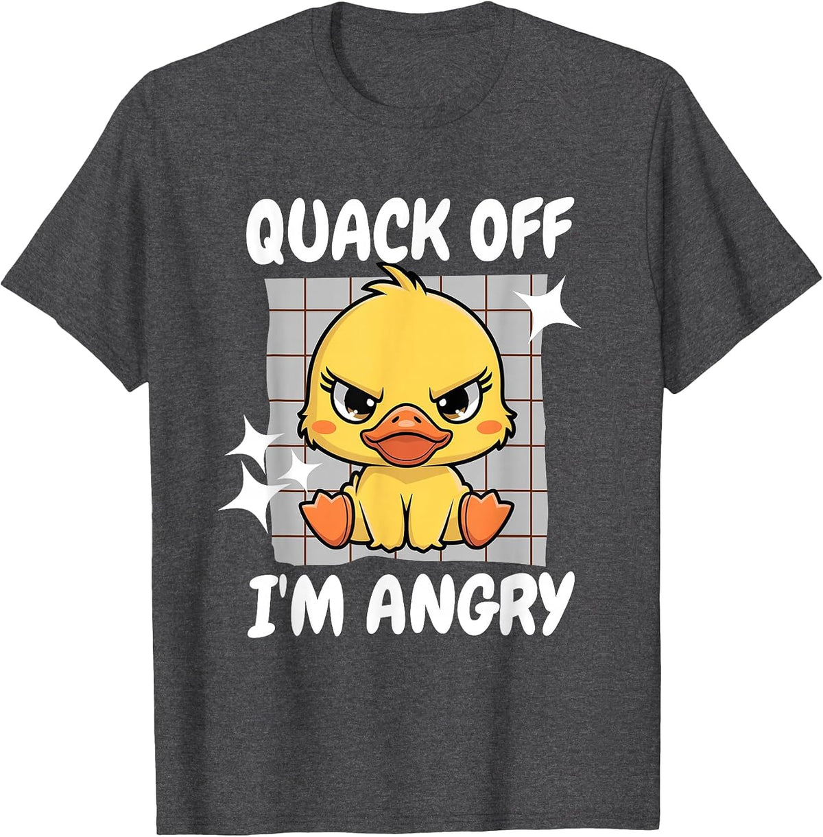 Funny Duck Shirt for Women Quack Off Im Angry Grumpy Duck T-Shirt - Dark Heather Grey