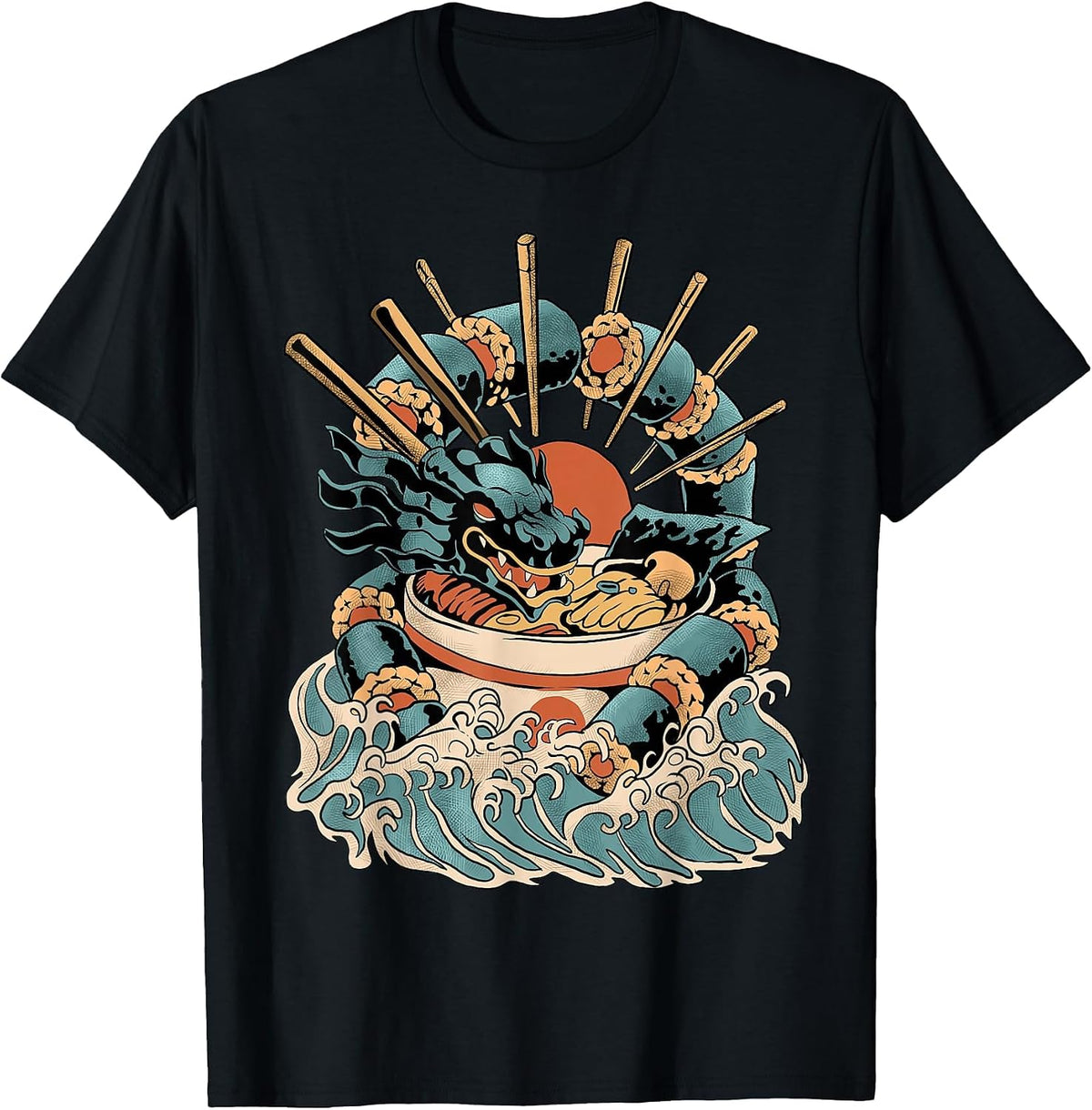 Sushi Dragon Ramen T-Shirt - Black