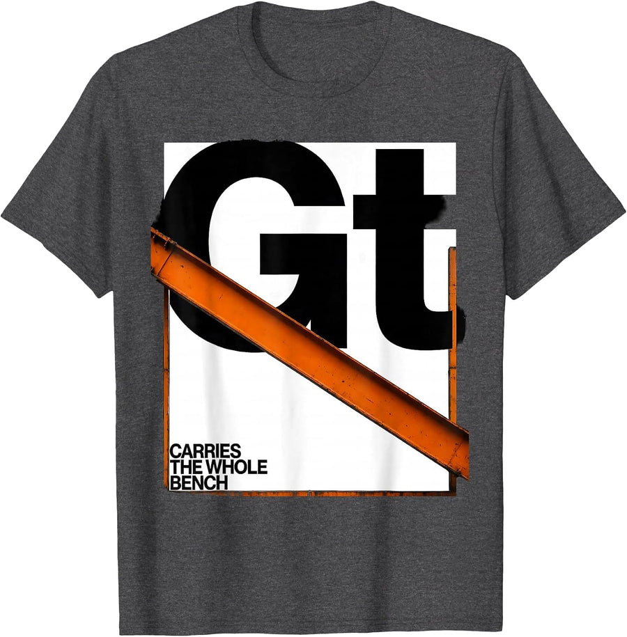 Men's Gt — Carries The Whole Bench Funny Chemistry Science Pun T-Shirt - Dark Heather Grey