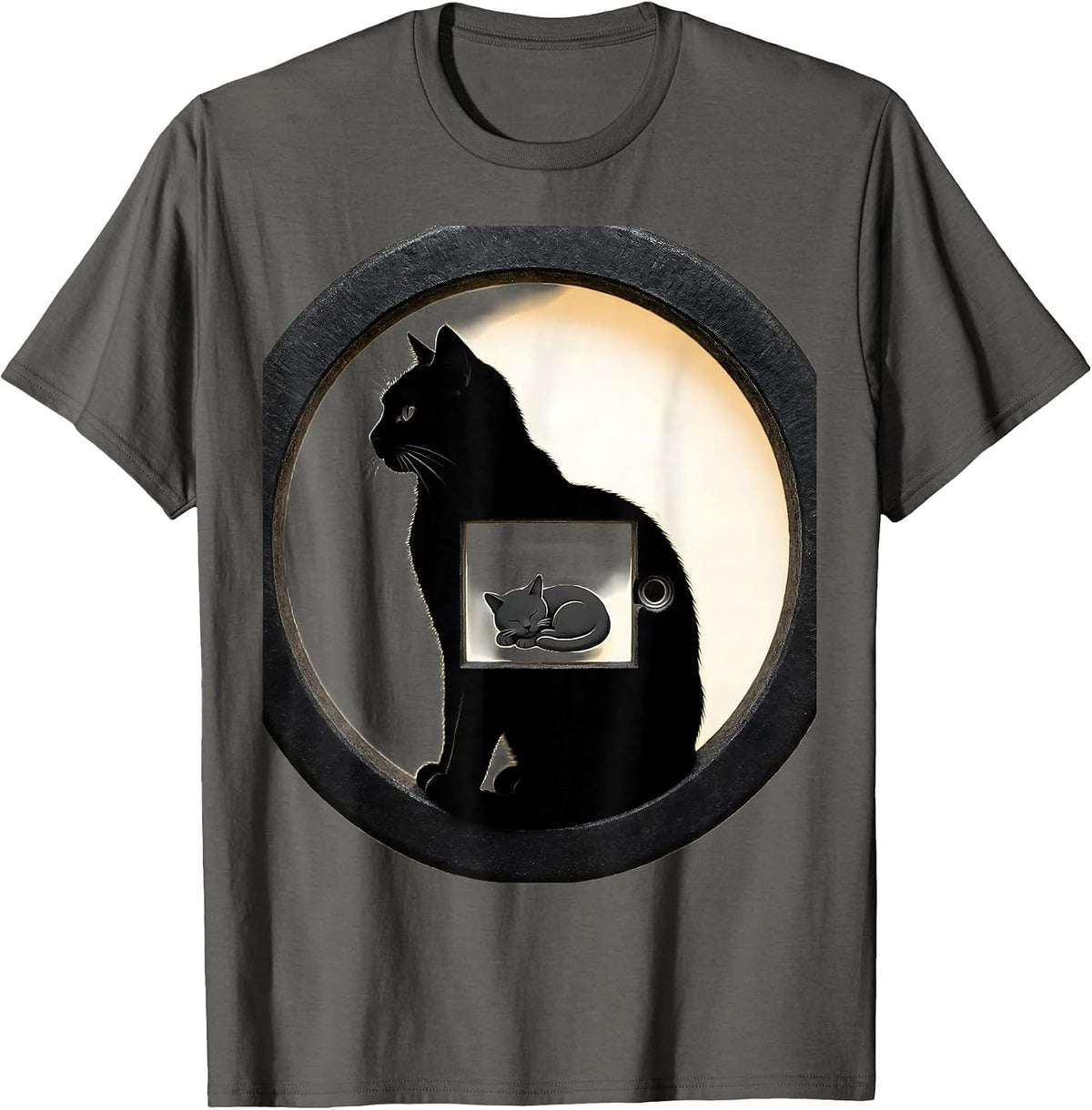 Men's Schrodingers Cat Quantum Physics Humor Silly T-Shirt - Asphalt Grey