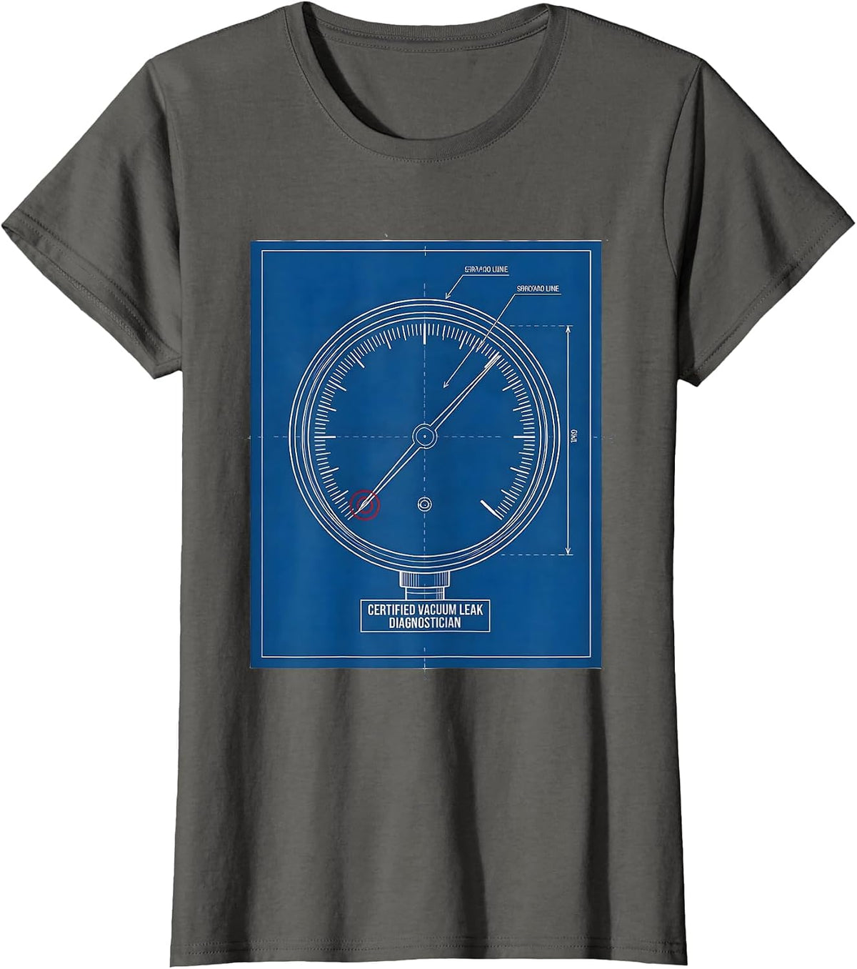 Women's Certified Vacuum Leak Diagnostician Funny Mechanic Auto T-Shirt - Asphalt Grey