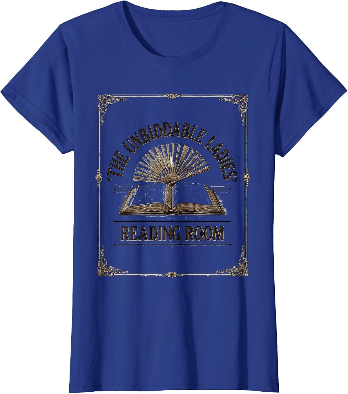 Women's The Unbiddable Ladies' Reading Room Witty Jane Austen T-Shirt - Royal Blue