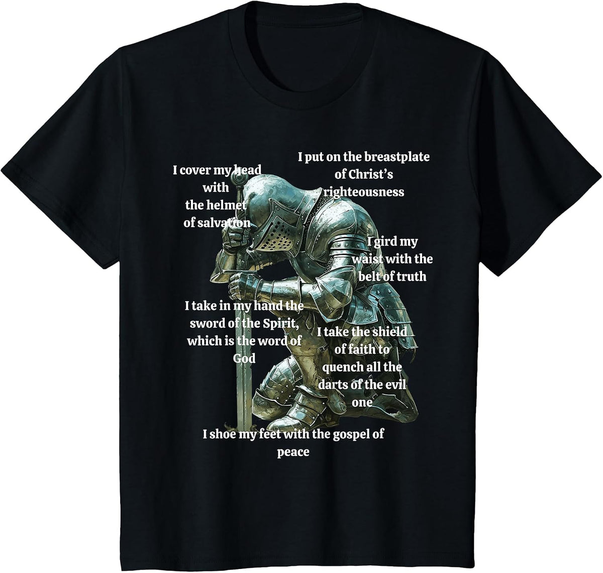 Armor of God Christian Design, Shield of Faith T-Shirt - Black