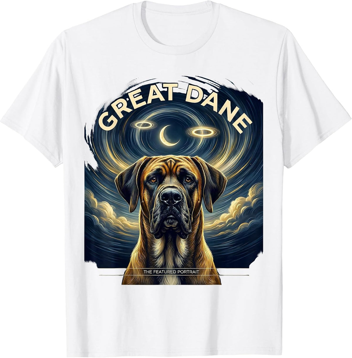 Men's Great Dane The Featured Portrait Whimsical Art Dog Lover T-Shirt - White