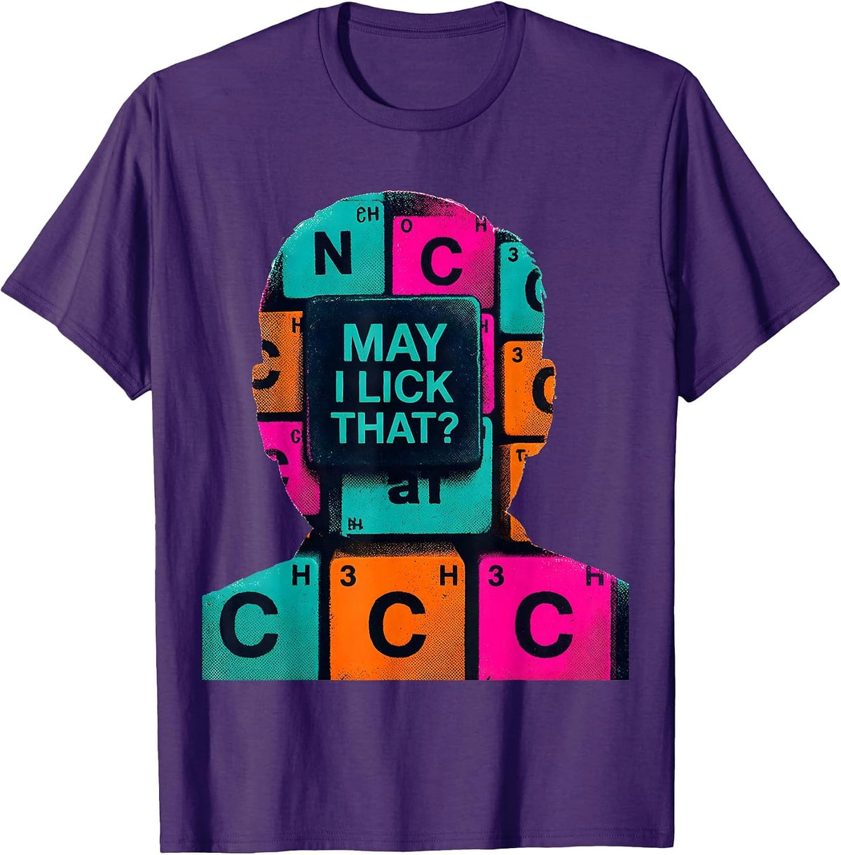 Men's May I Lick That Risograph Funny Science Teacher Gift T-Shirt - Purple