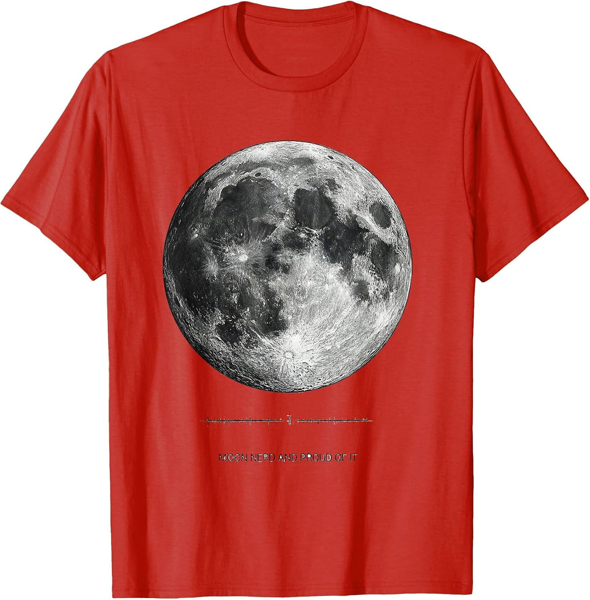 Men's Moon Nerd And Proud Of It Monochromatic Astrology Astronomy T-Shirt - Red